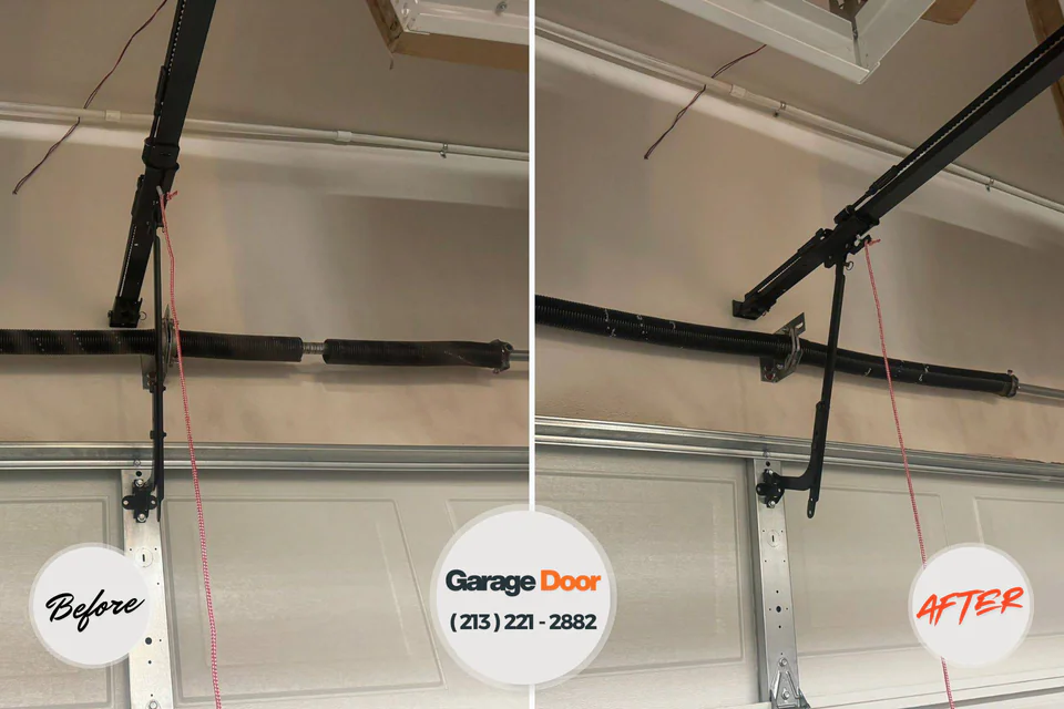 Before and after: garage door repair Stapleton, AL